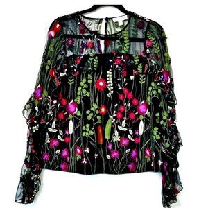 NWT RED CARTER EMBROIDERED FLORAL BLOUSE‎